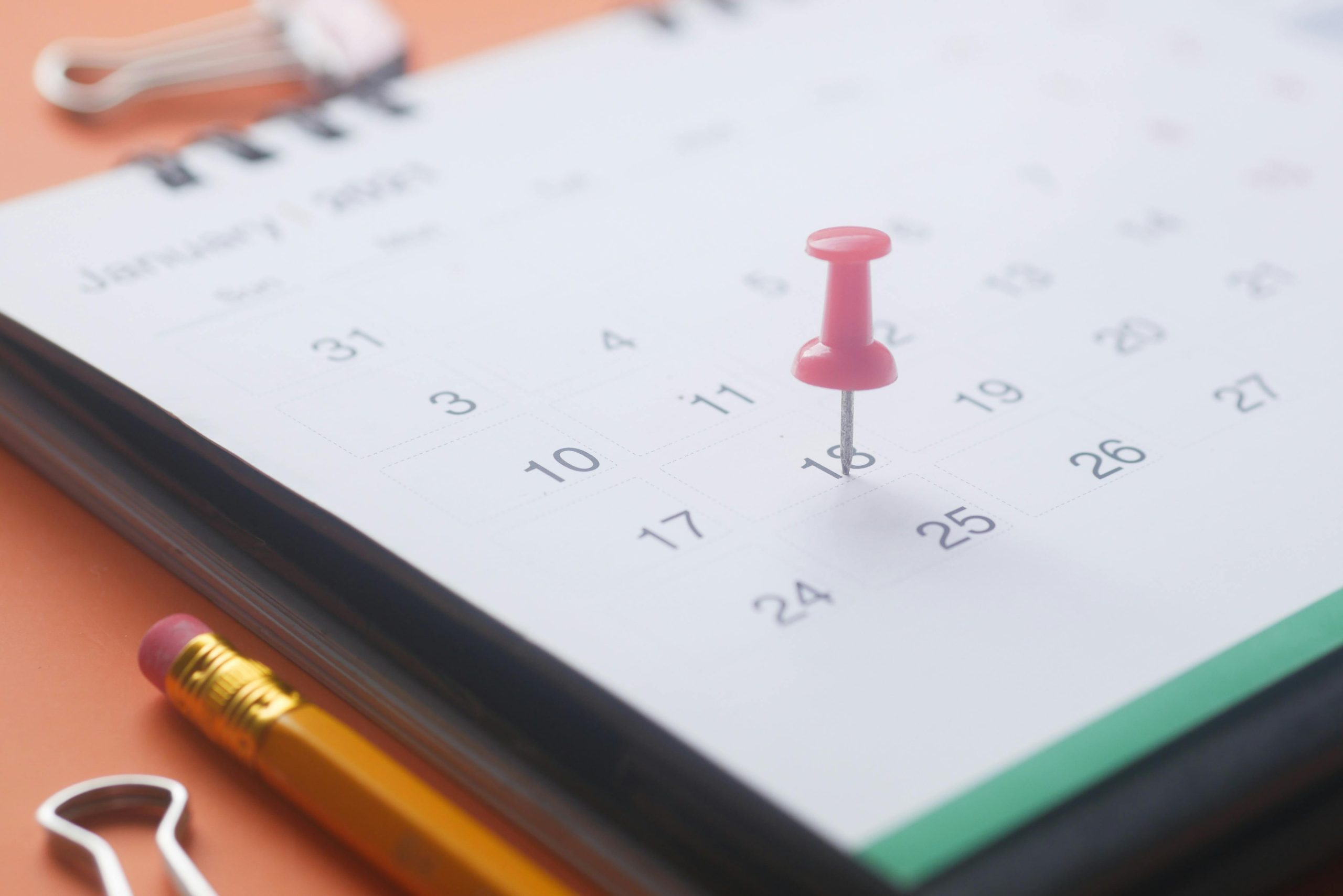 Calendar with a marked date representing a counselling appointment in Kingswinford
